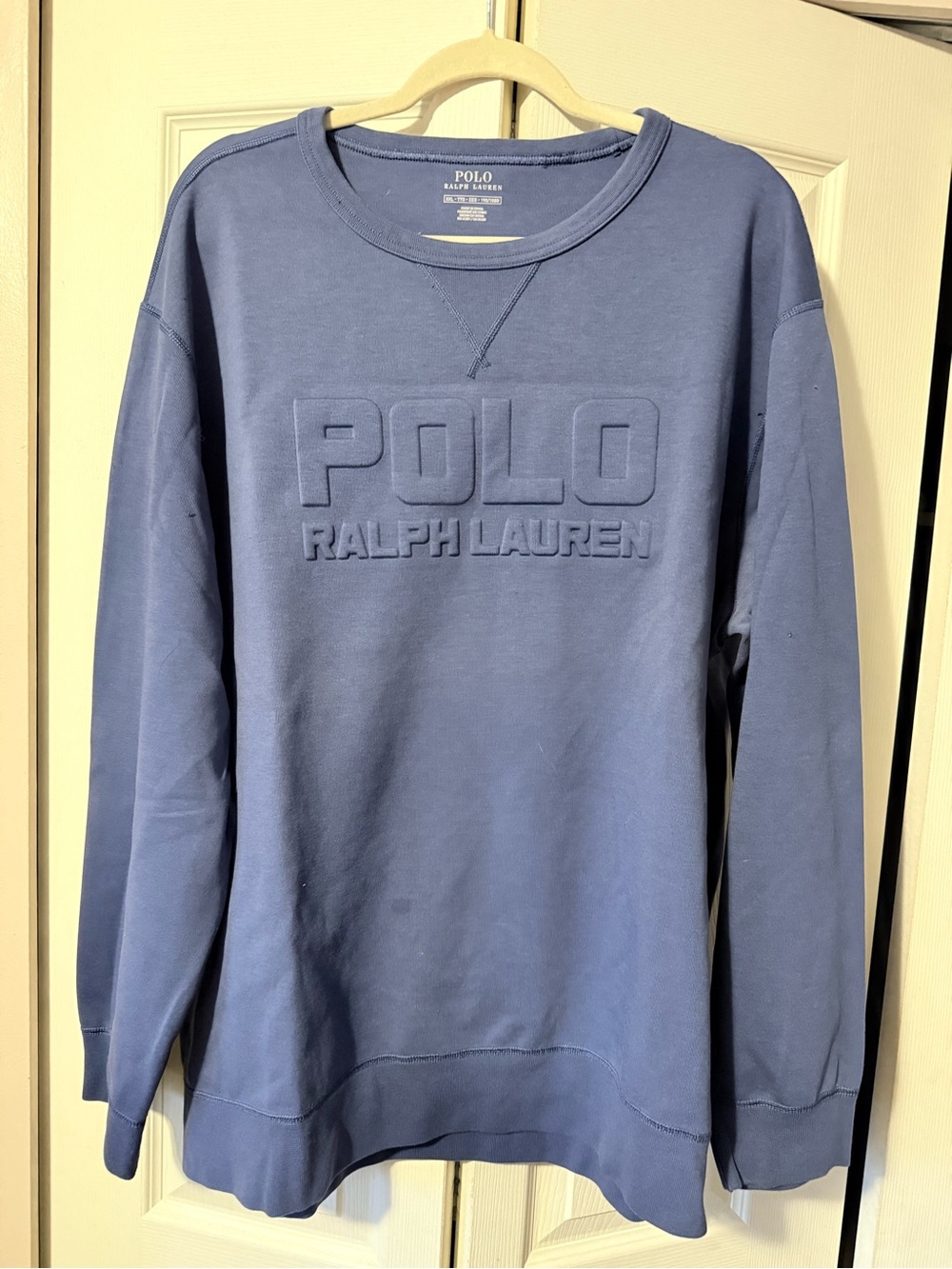 Polo by Ralph Lauren Blue Embossed Logo Crewneck Sweatshirt